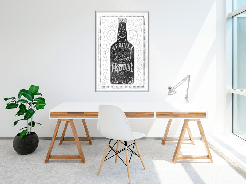 Poster - Bottle of Tequila  - wit