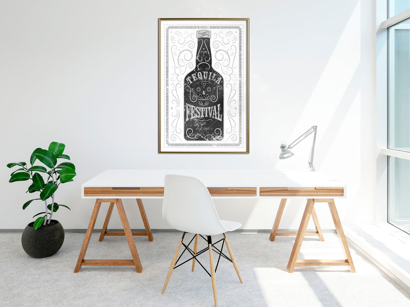 Poster - Bottle of Tequila  - goud
