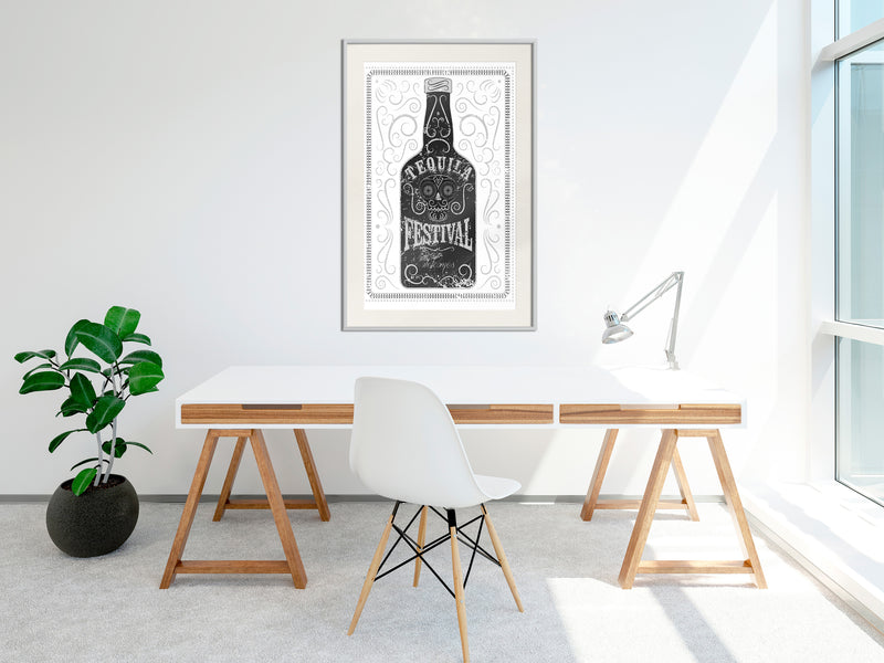 Poster - Bottle of Tequila  - wit passepartout
