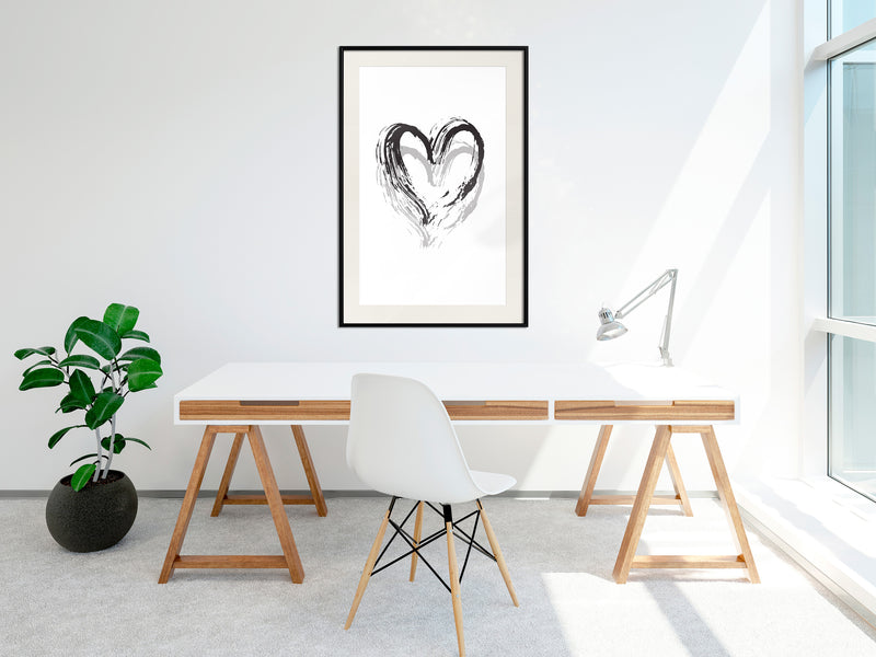 Poster - Painted Declaration of Love  - zwart passepartout