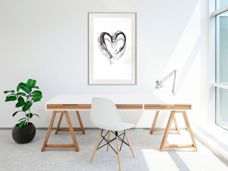 Poster - Painted Declaration of Love  - wit passepartout
