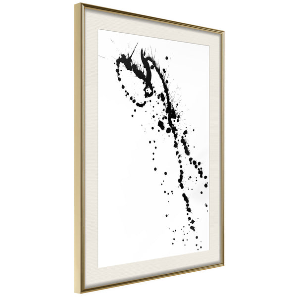 Poster - Ink Splash  - goud passepartout