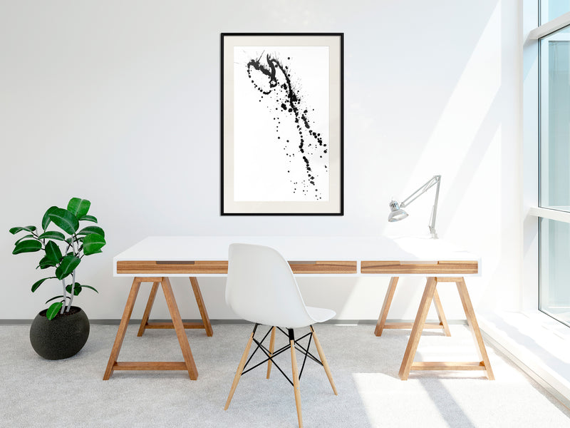Poster - Ink Splash  - zwart passepartout