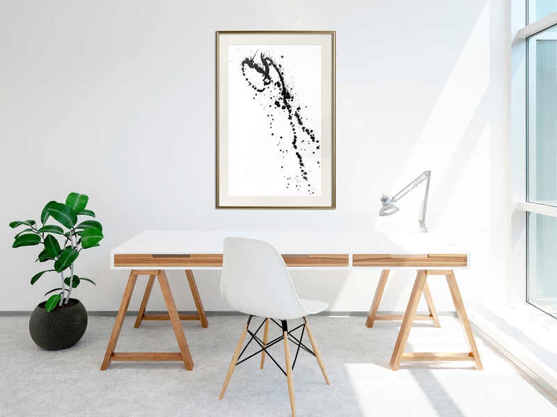 Poster - Ink Splash  - goud passepartout