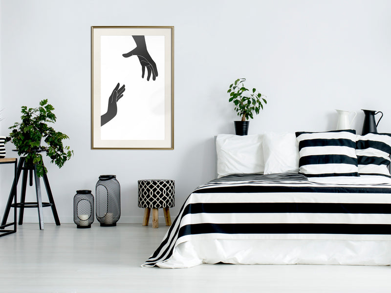 Poster - Language of Gestures II  - goud passepartout