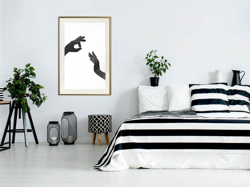 Poster - Language of Gestures I  - goud passepartout
