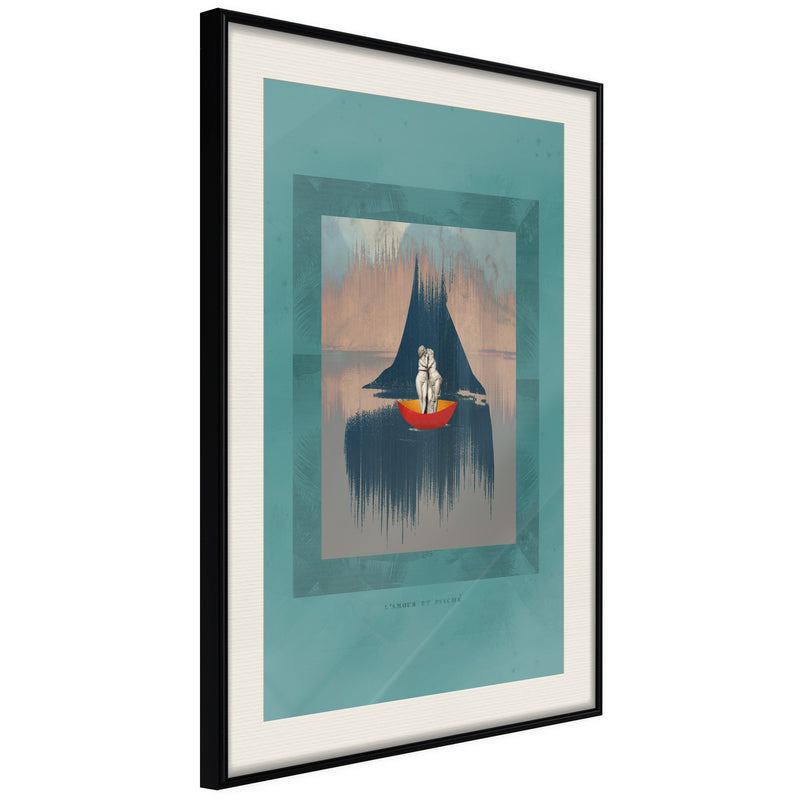 Poster - Cupid and Psyche  - zwart passepartout