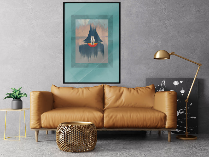 Poster - Cupid and Psyche  - zwart