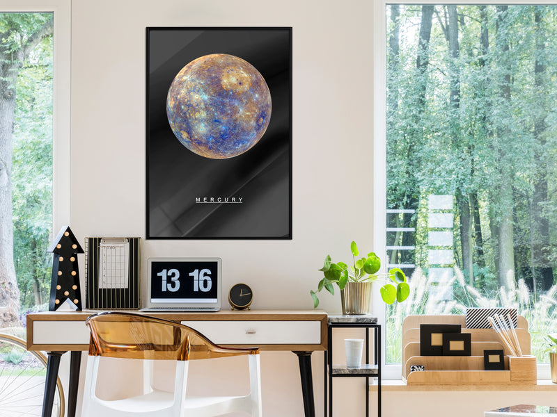 Poster - The Solar System: Mercury  - zwart