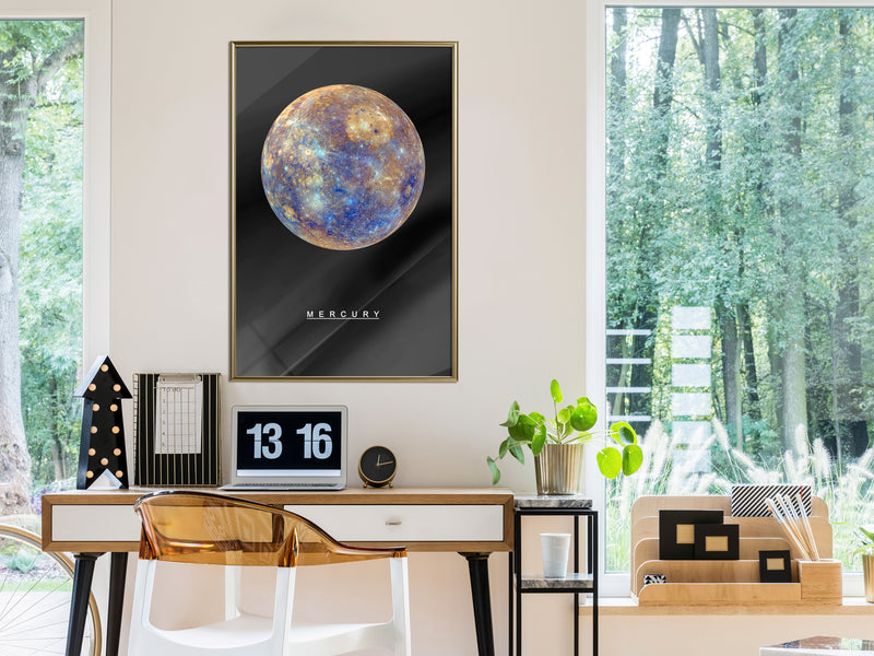 Poster - The Solar System: Mercury  - goud