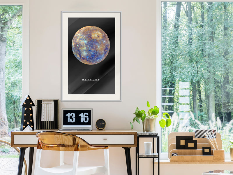 Poster - The Solar System: Mercury  - wit passepartout