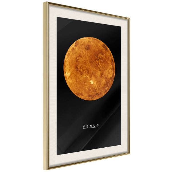 Poster - The Solar System: Venus  - goud passepartout