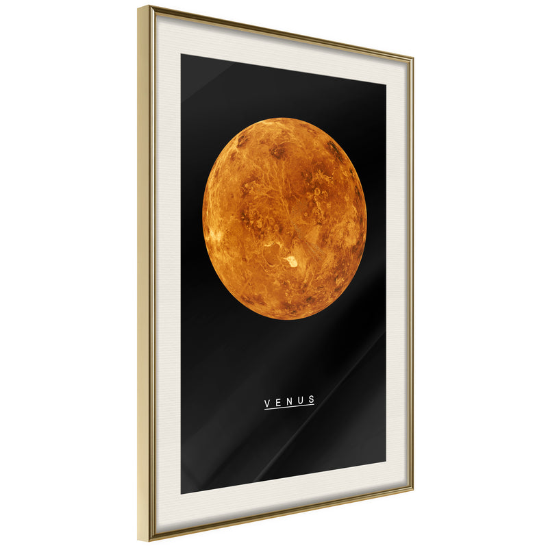 Poster - The Solar System: Venus  - goud passepartout