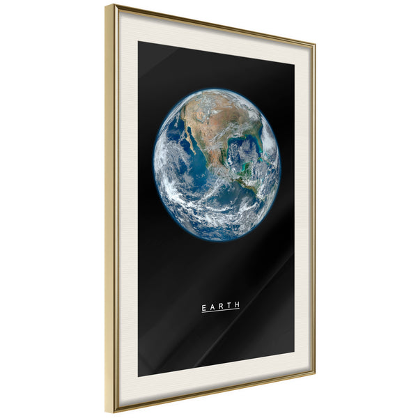 Poster - The Solar System: Earth  - goud passepartout