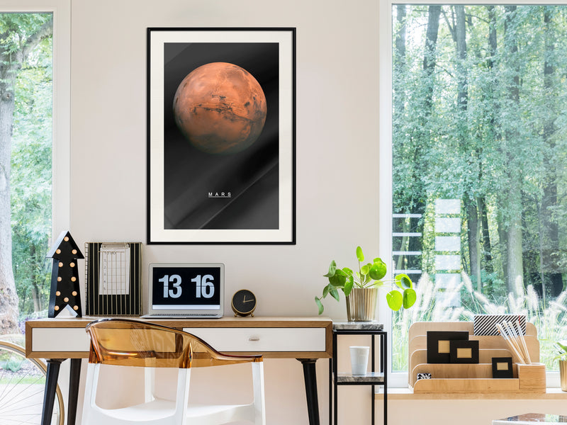 Poster - The Solar System: Mars  - zwart passepartout