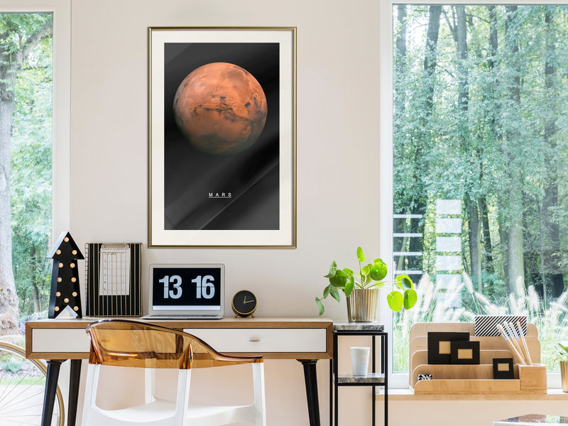 Poster - The Solar System: Mars  - goud passepartout
