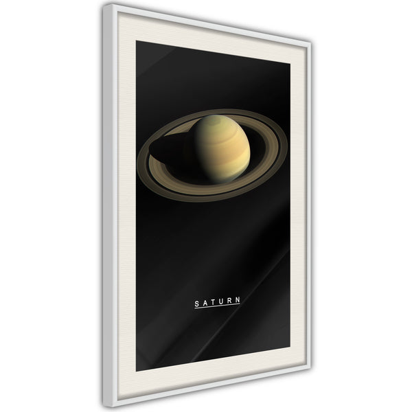 Poster - The Solar System: Saturn  - wit passepartout