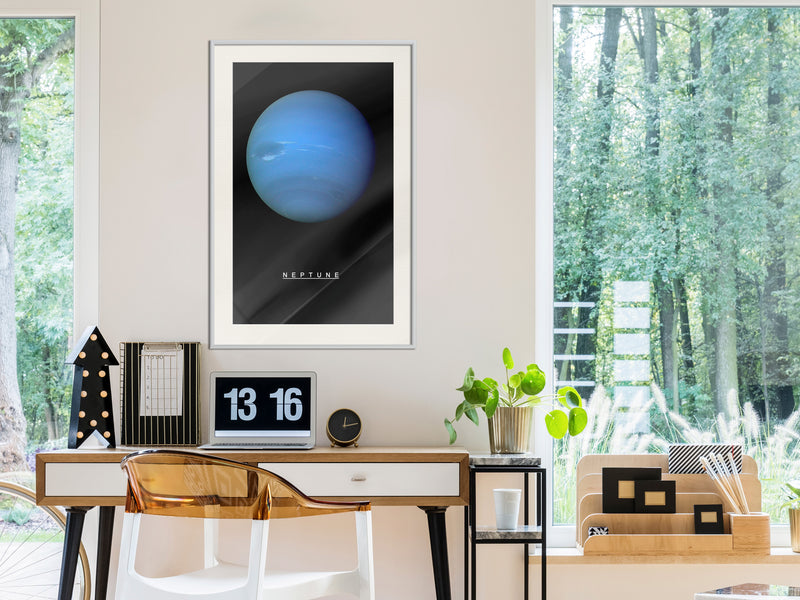 Poster - The Solar System: Neptun  - wit passepartout