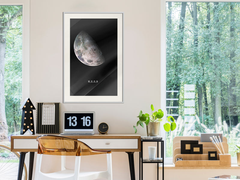 Poster - The Solar System: Moon  - wit passepartout