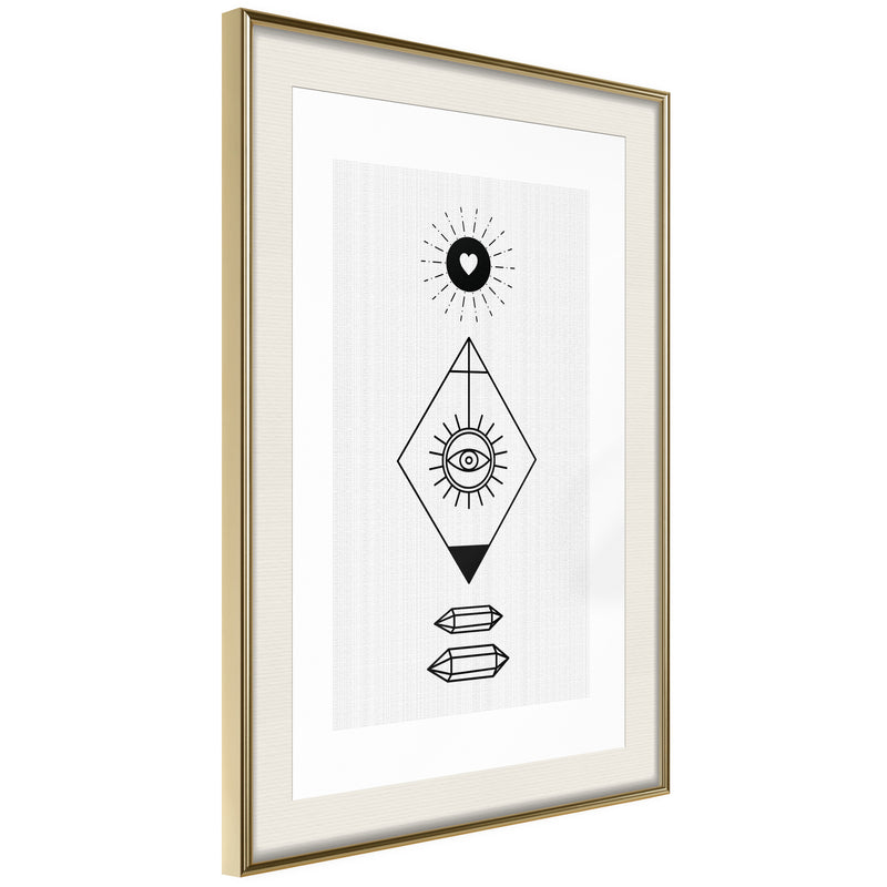 Poster - Intuition  - goud passepartout