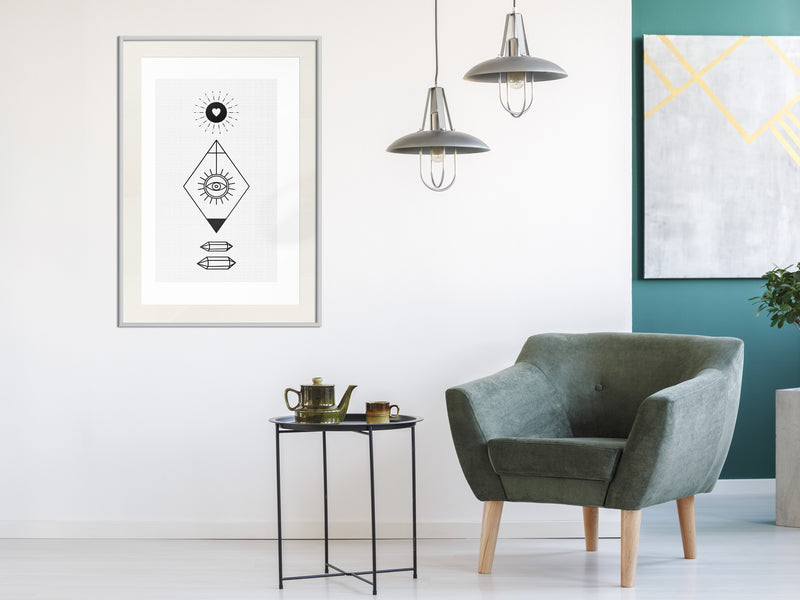 Poster - Intuition  - wit passepartout