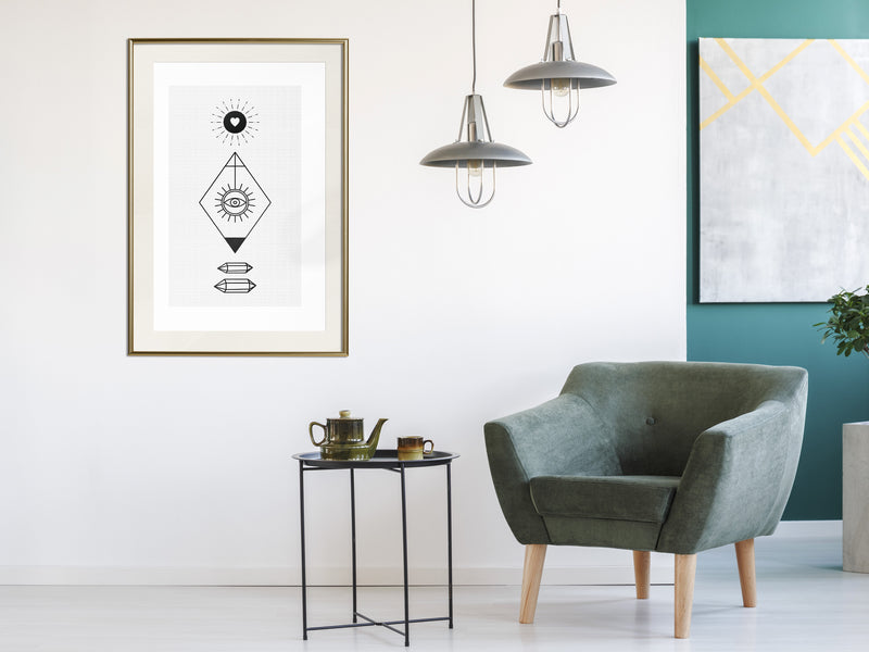 Poster - Intuition  - goud passepartout