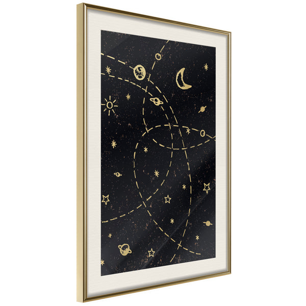 Poster - Orbits  - goud passepartout