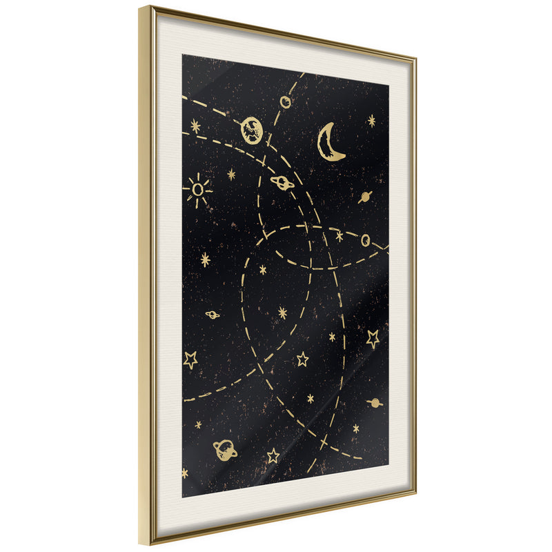 Poster - Orbits  - goud passepartout