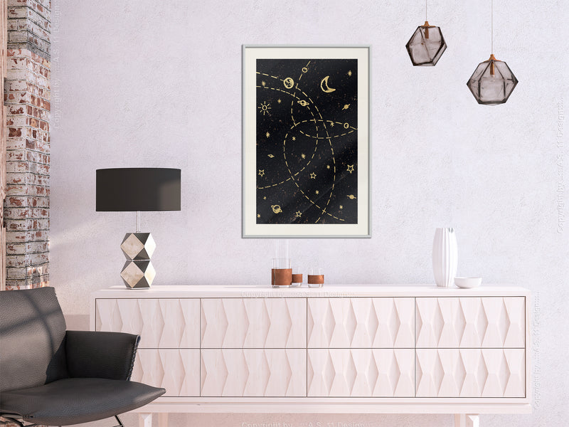 Poster - Orbits  - wit passepartout