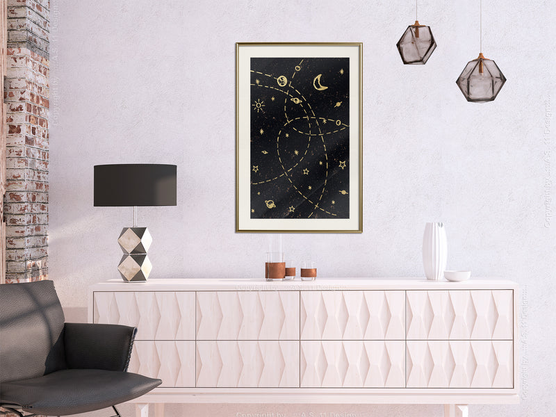 Poster - Orbits  - goud passepartout