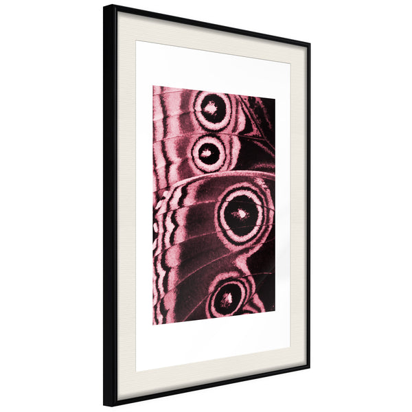 Poster - Butterfly Wings  - zwart passepartout