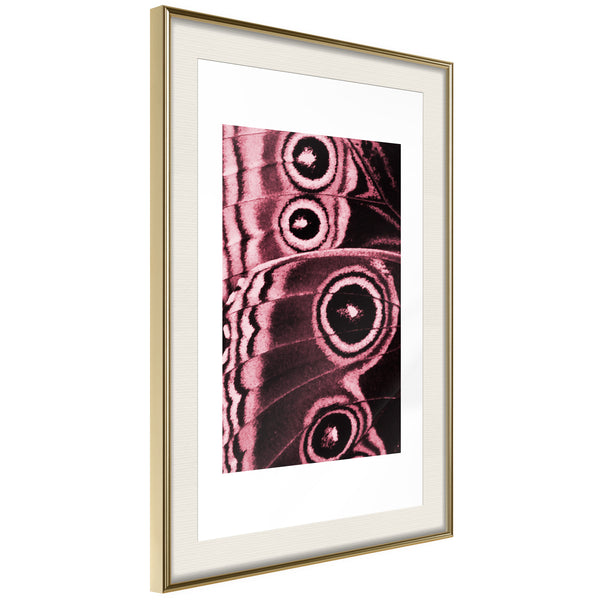 Poster - Butterfly Wings  - goud passepartout