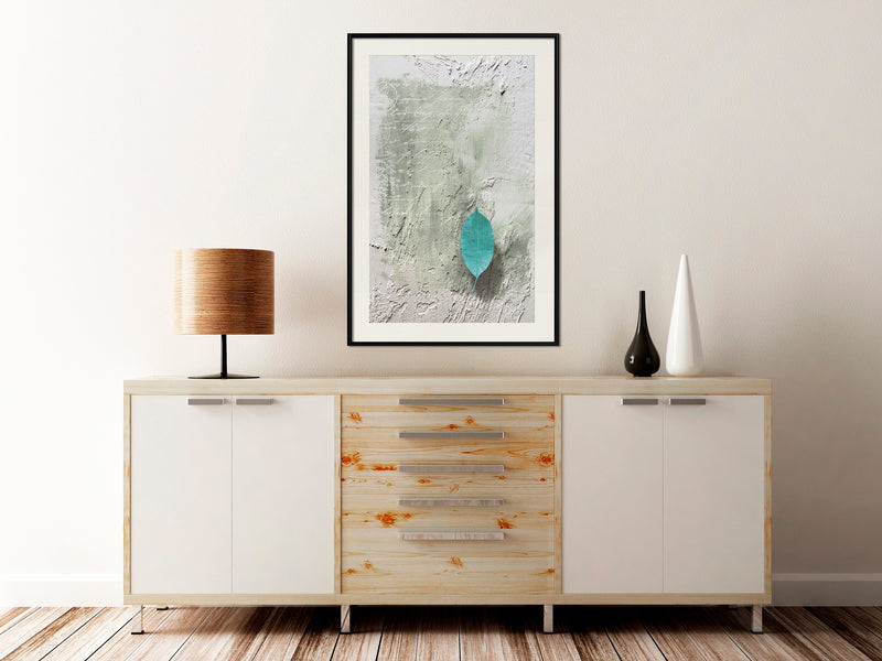 Poster - Floating Leaf I  - zwart passepartout