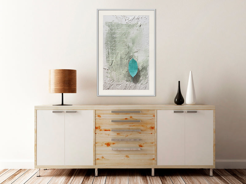 Poster - Floating Leaf I  - wit passepartout