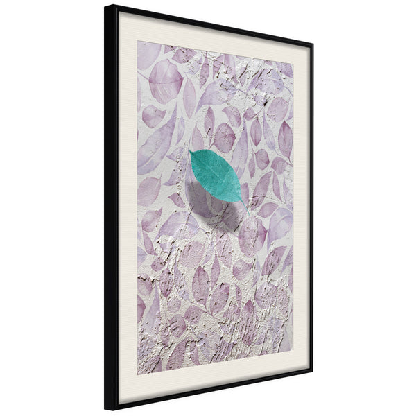 Poster - Floating Leaf II  - zwart passepartout