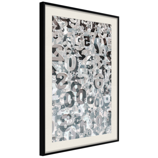 Poster - Digits  - zwart passepartout