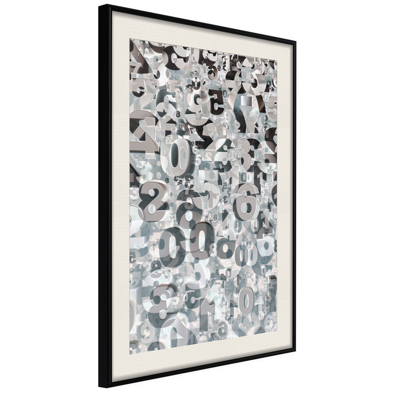 Poster - Digits  - zwart passepartout