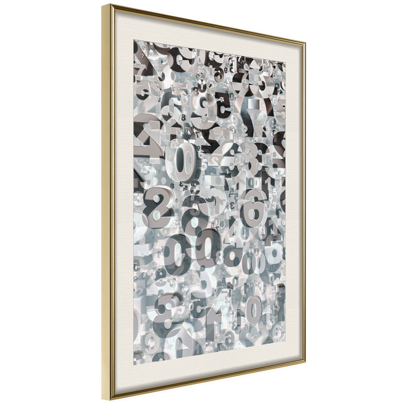 Poster - Digits  - goud passepartout