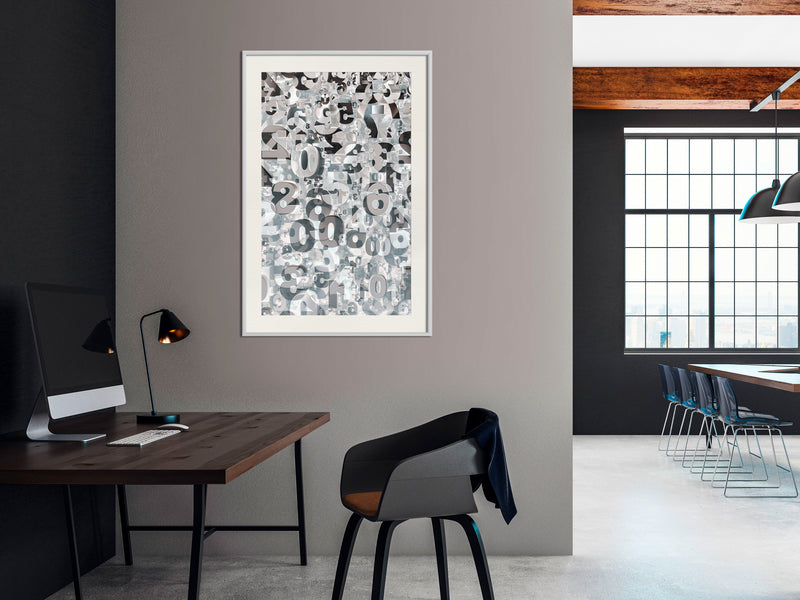 Poster - Digits  - wit passepartout
