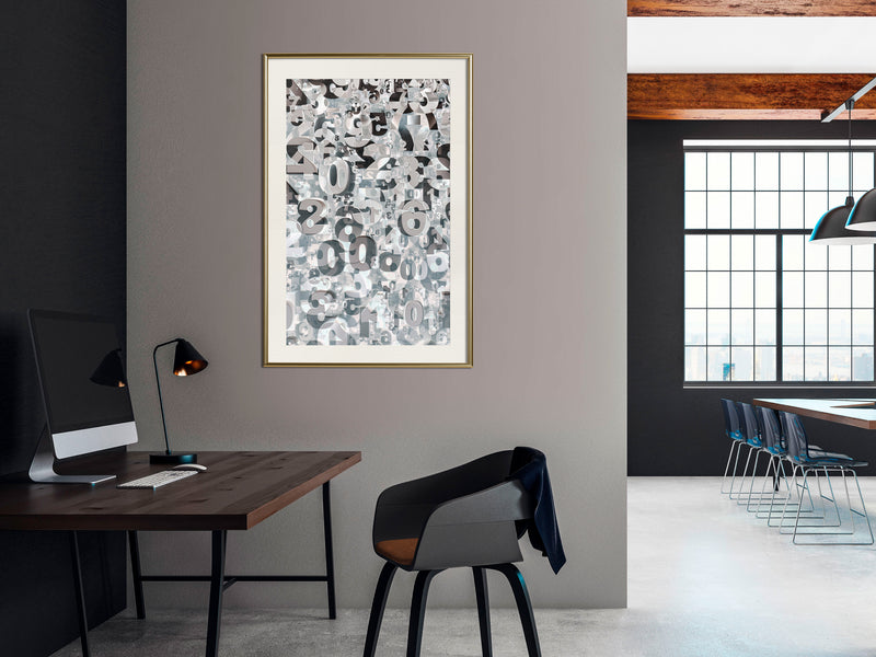 Poster - Digits  - goud passepartout