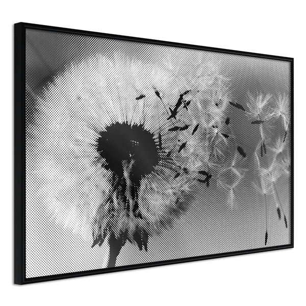 Poster - Dandelion in the Wind  - zwart
