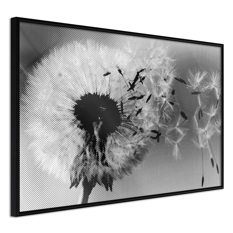 Poster - Dandelion in the Wind  - zwart