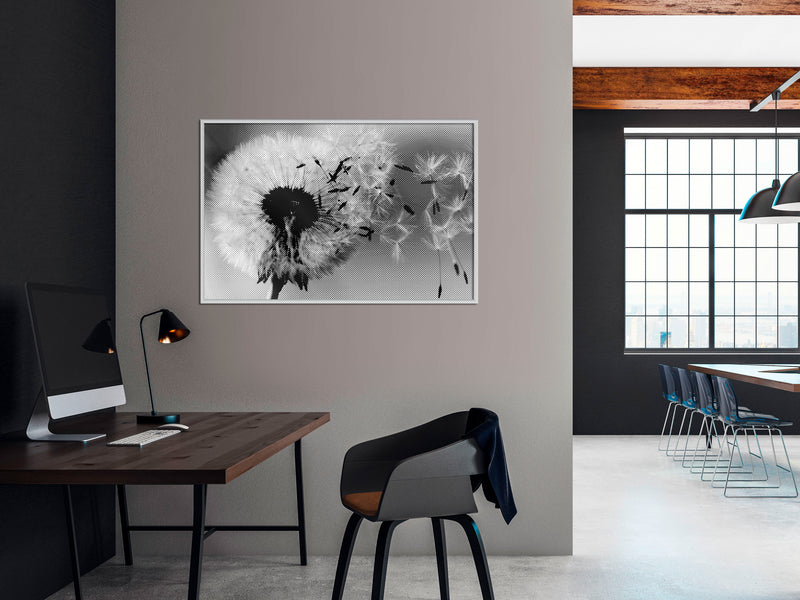 Poster - Dandelion in the Wind  - wit