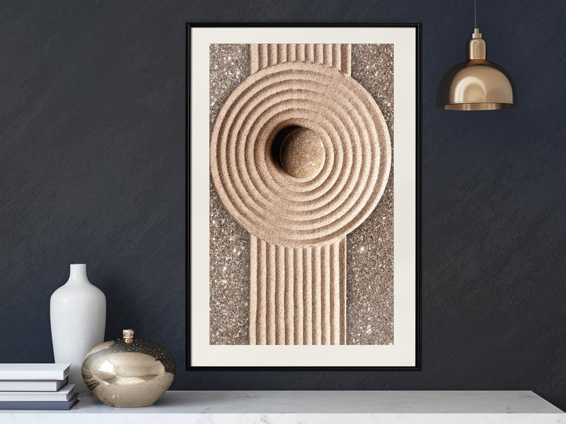 Poster - Sandy Roundabout  - zwart passepartout