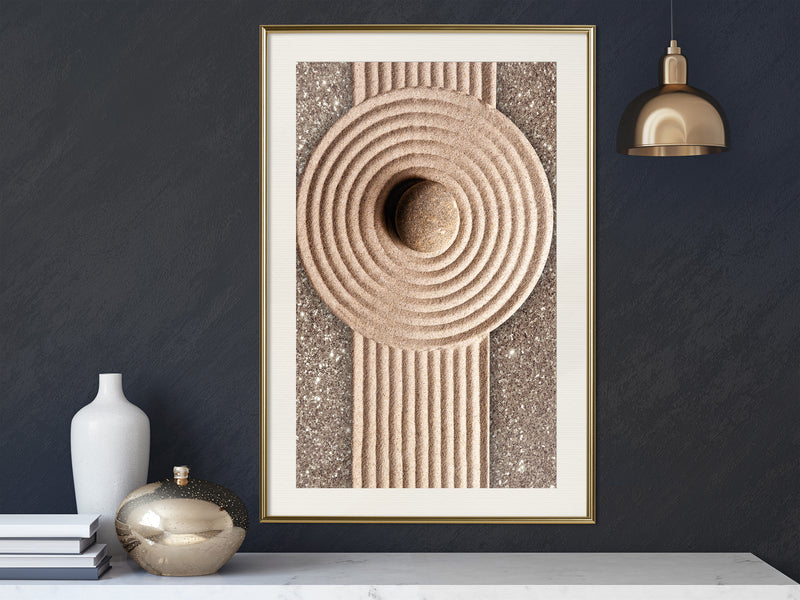 Poster - Sandy Roundabout  - goud passepartout