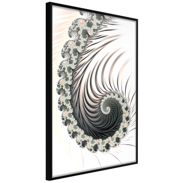 Poster - Fractal Spiral (Positive)  - zwart