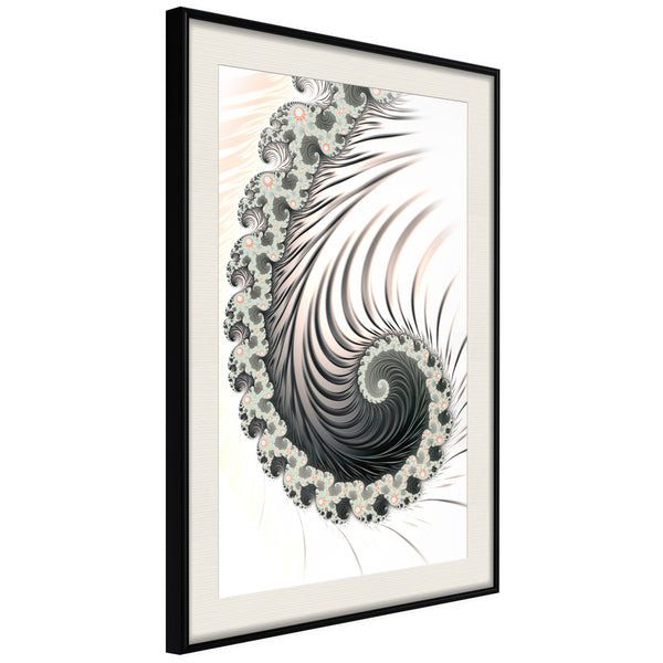 Poster - Fractal Spiral (Positive)  - zwart passepartout