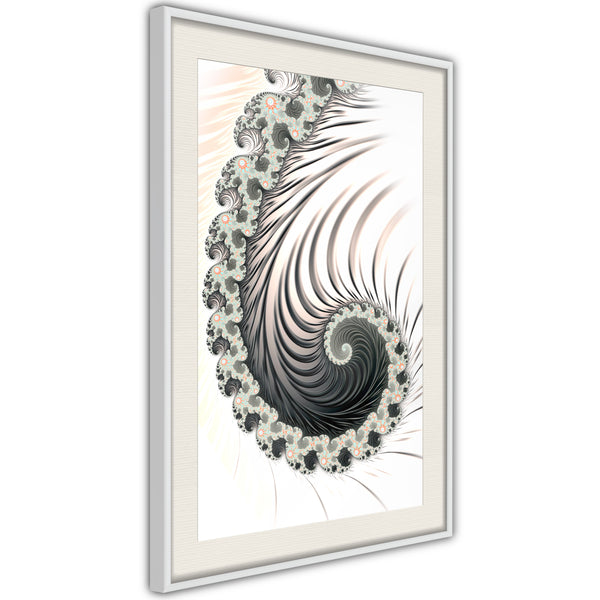 Poster - Fractal Spiral (Positive)  - wit passepartout