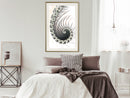 Poster - Fractal Spiral (Positive)  - goud passepartout