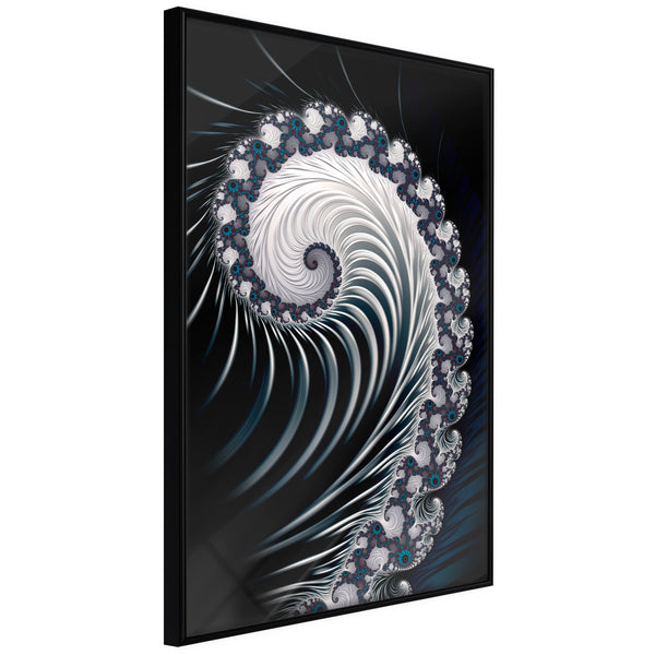 Poster - Fractal Spiral (Negative)  - zwart
